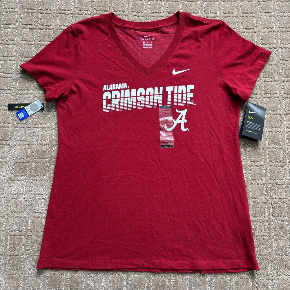Nike Alabama Crimson Tide T-Shirt Women’s Medium Red DRI-FIT Short Sleeve NWT